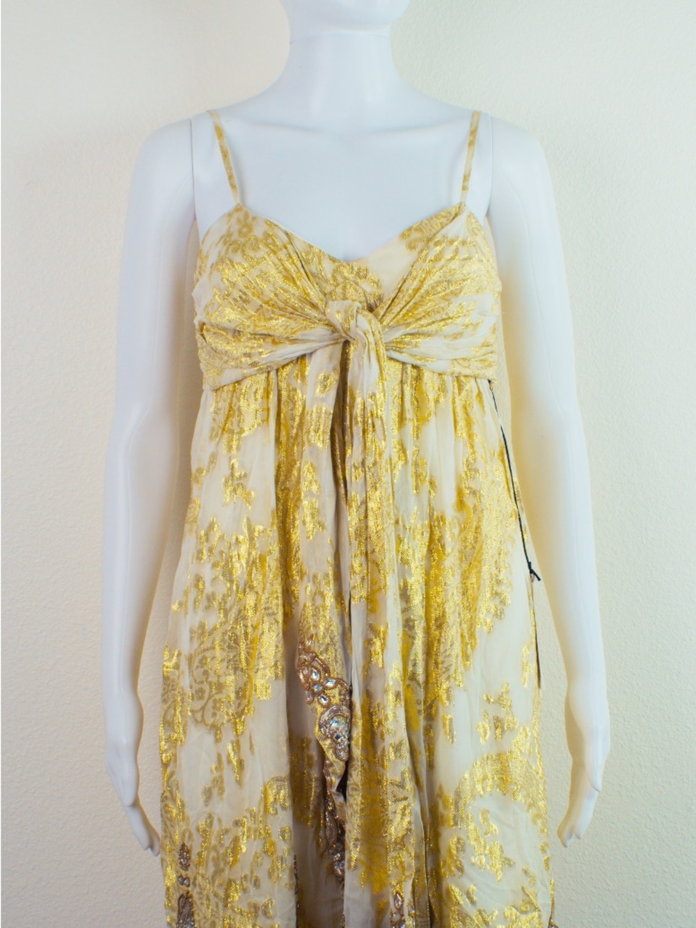 Gold Hawk RARE Vintage Y2K Metallic Babydoll Dress - Picture 10 of 14
